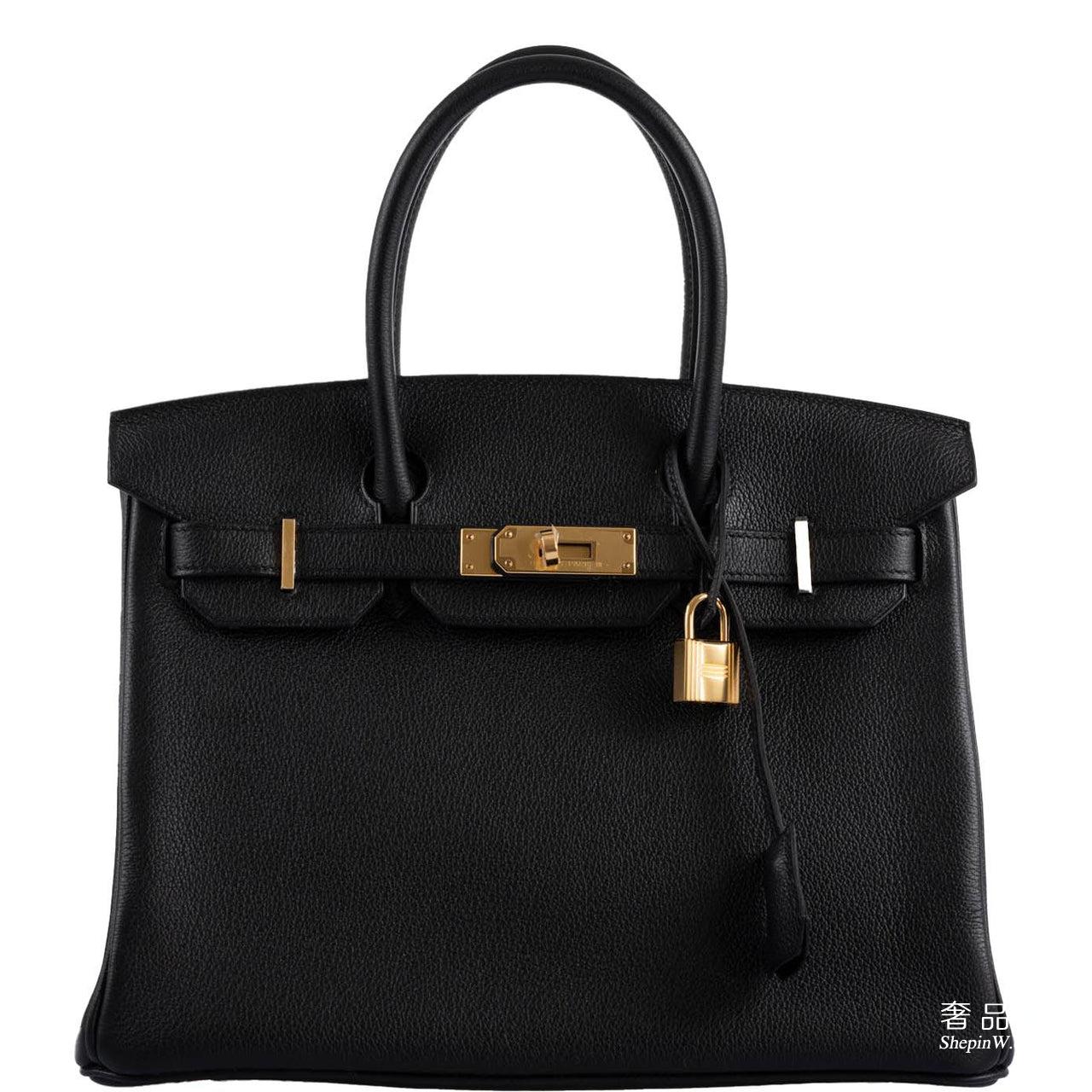 爱马仕包包官网价格 Hermès Birkin 30 Black Navillo Taurillon Gold Hardware