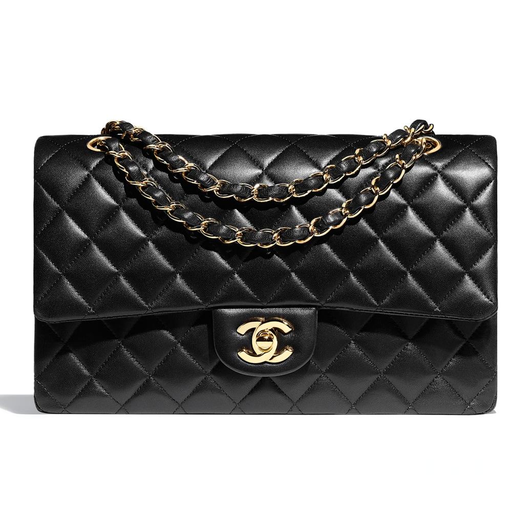 CHANEL 经典手袋 羊皮革与金色金属 黑色 A01112 Y01295 94305