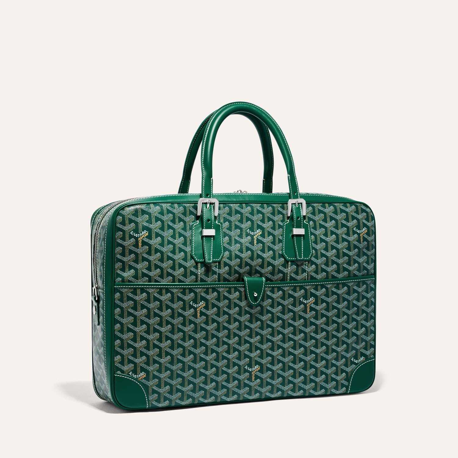 戈雅包包真假辨别 goyard AMBASSADE 小号公文包 绿色