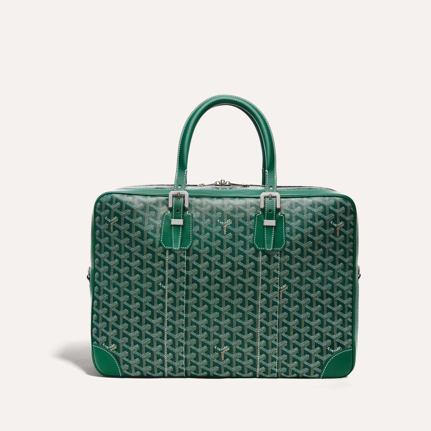 戈雅包包真假辨别 goyard AMBASSADE 小号公文包 绿色