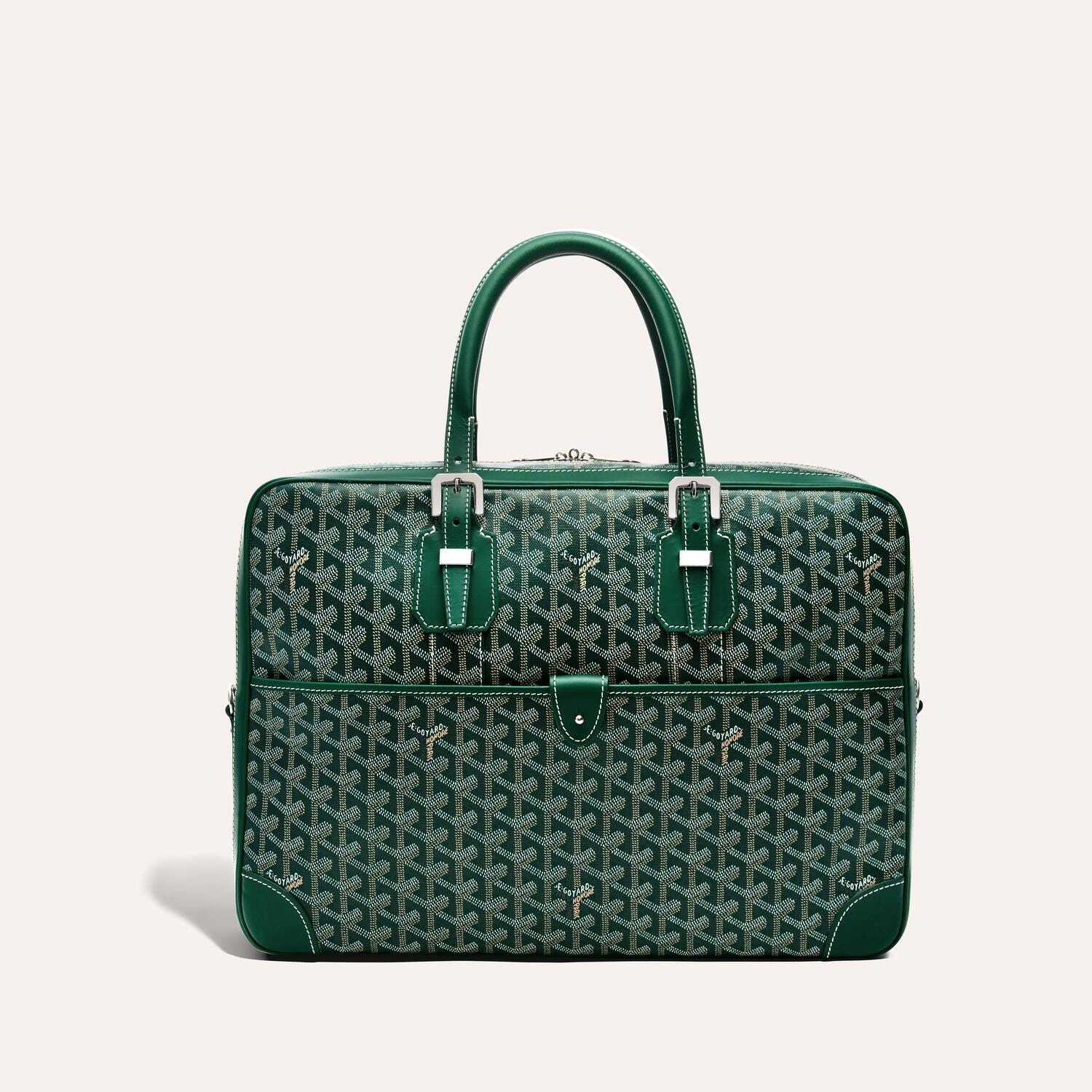 戈雅包包真假辨别 goyard AMBASSADE 小号公文包 绿色