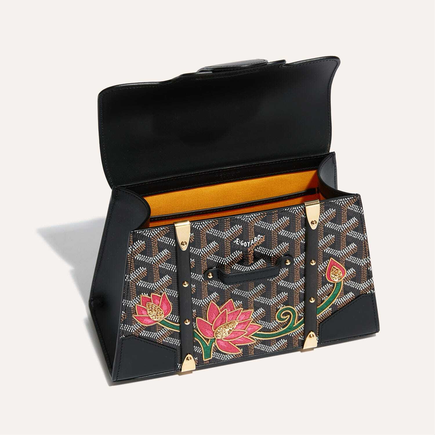 戈雅 西贡包mini价格及图片 Goyard Saïgon 莲花刺绣迷你包