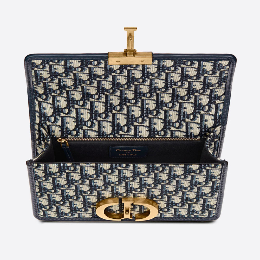 迪奥Dior 蒙田女包 旗舰店官方网站 30 MONTAIGNE 蓝色 Oblique 印花