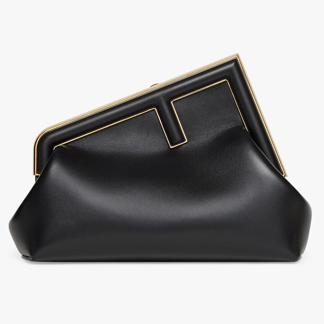 芬迪女包官网 Fendi First Midi手袋 黑色皮革手袋