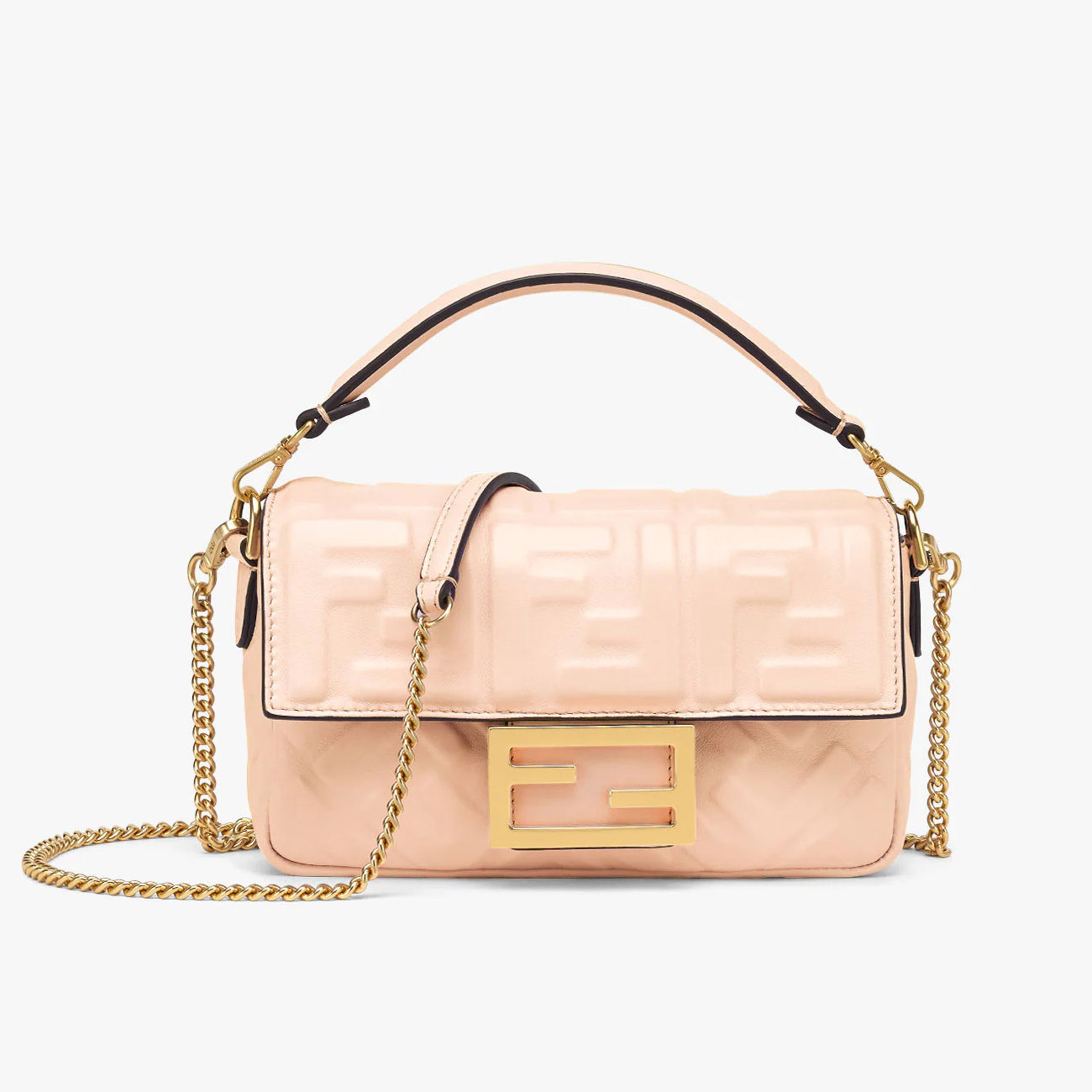 芬迪包包官网价格图片及价格表 Fendi Baguette手袋 粉红色纳帕皮革手袋
