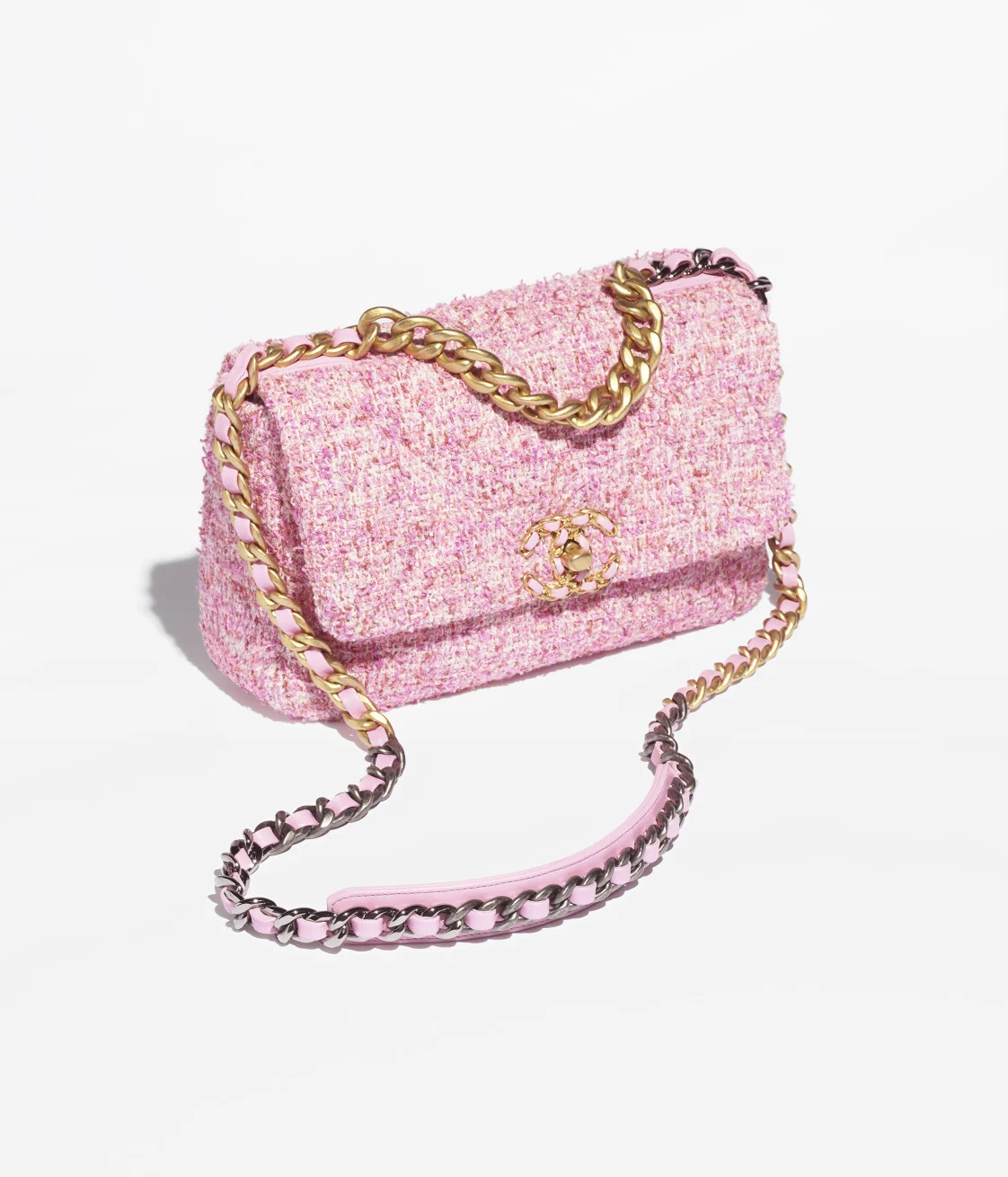 CHANEL女包官方网站专卖店经典款式 粉色19手袋 单肩包