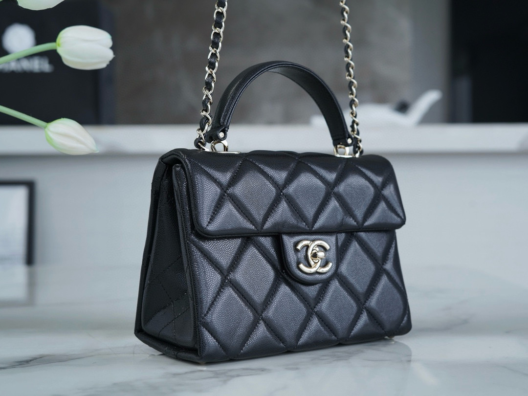 Chanel香奈儿女士手袋官方网站专卖店黑色小号kelly手柄包