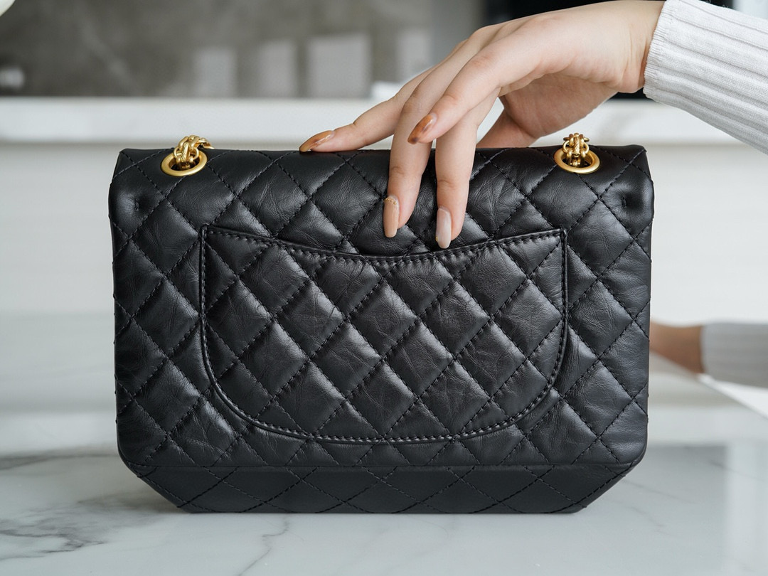 Chanel香奈儿包包2024最新款式官网专柜 2.55小号手袋 黑金