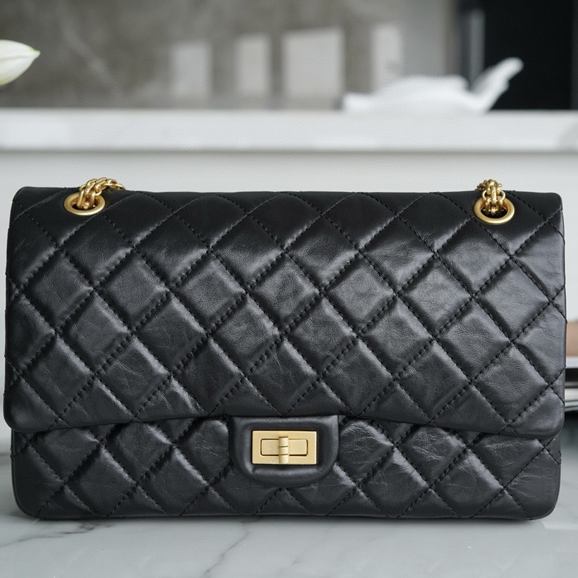 Chanel香奈儿品牌正品包包官网官方经典系列 大号黑金2.55手袋