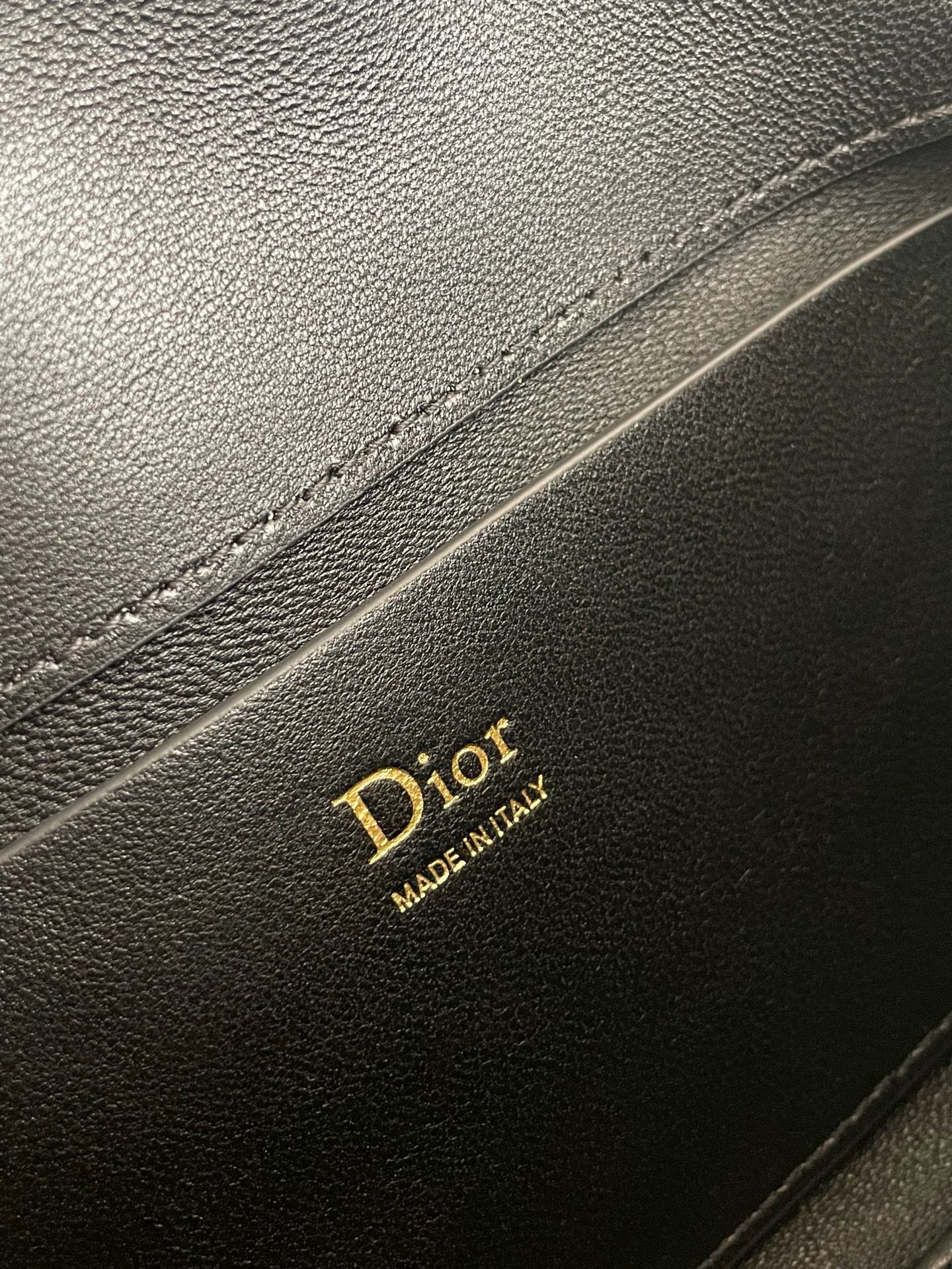 迪奥Dior包包新款官方网站Top Handle黑色羊皮革蝴蝶结链条包
