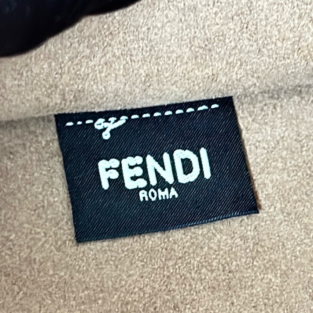 Fendi包包全皮压花Tote托特包 琥珀手柄FF压花白色牛皮革购物袋